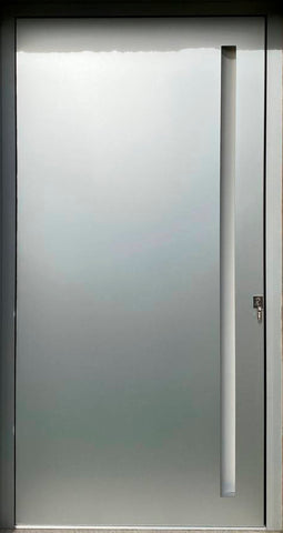 Porta de Entrada Pivotante Lisse 80mm Cinza Prateado com Puxador Embutido