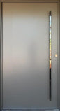 Porta de Entrada Pivotante Lisse 80mm Cinza com Puxador Externo 2000mm Inox