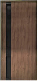 Porta de Entrada Pivotante Lisse 80mm Castanho com Puxador Embutido Preto